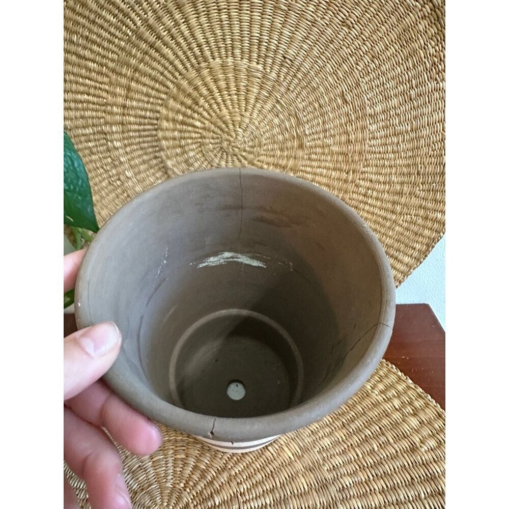 Bloom ceramics black, and white striped garden pot - Picture 9 of 11